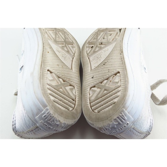 Converse All Star Toddler Sz 12 Off white Low‎ Top Leather Unisex Medium - Picture 6 of 7